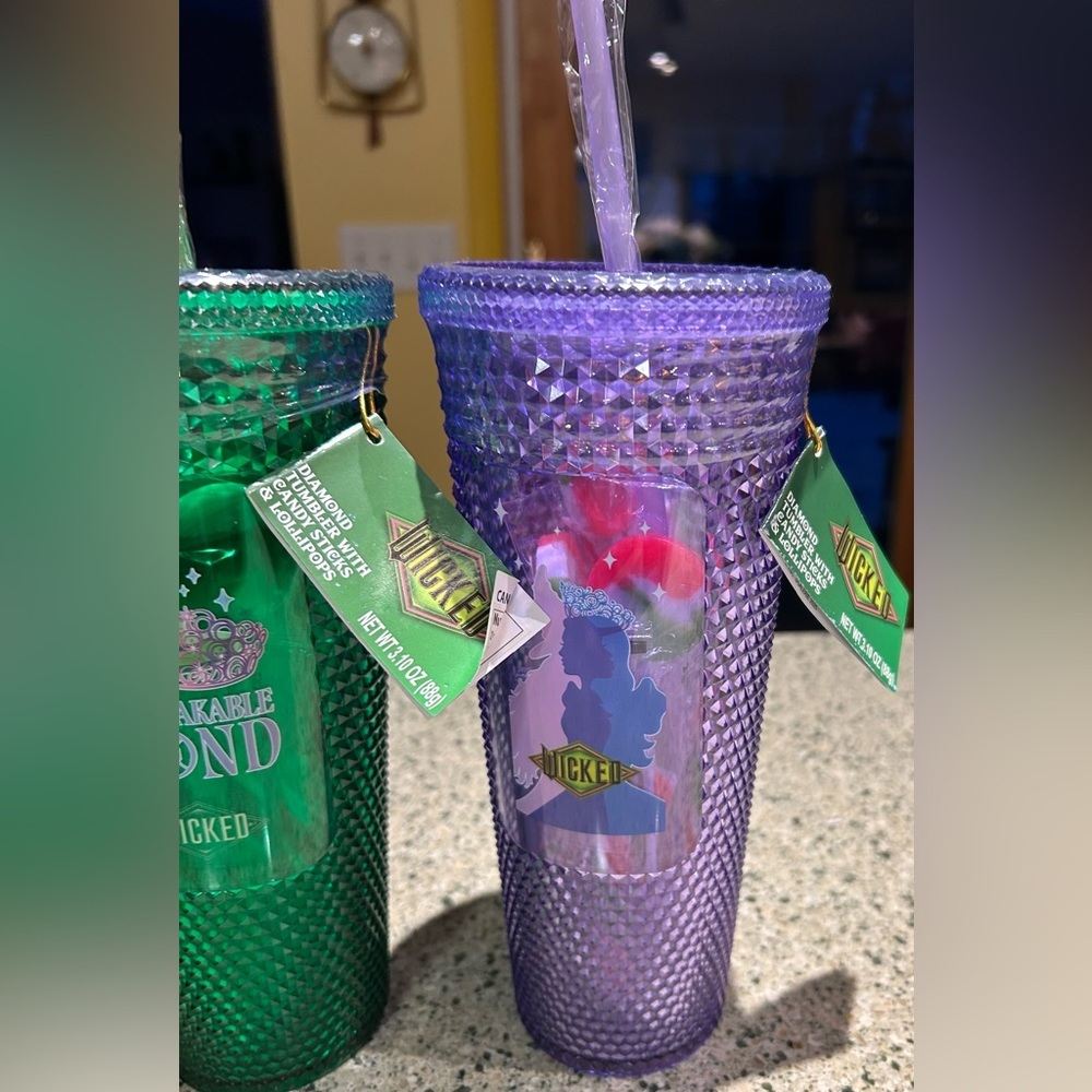 NWT-WICKED Unbreakable Tumbler Set Elphaba and Glinda - Picture 3 of 7